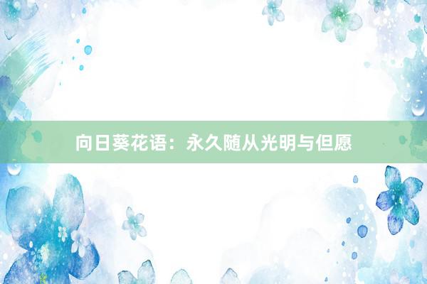 向日葵花语：永久随从光明与但愿